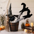 Halloween Witch Decor Indoor Table Centerpiece with Broomstick & Gothic Style