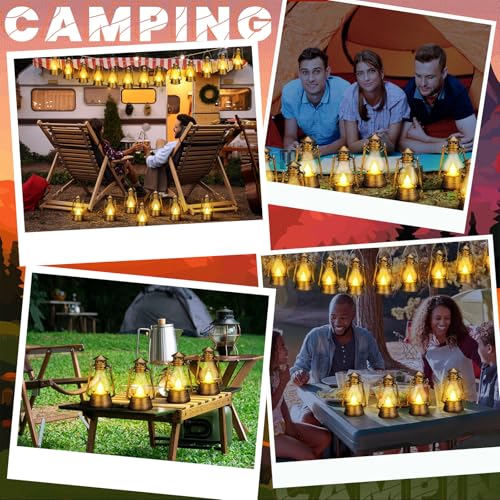 Bronze Mini Lantern Set - 12 Pack 4-Inch Tabletop Camping Decor