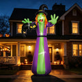 12 FT Giant Inflatable Witch with Black Cat & LED Lights - Outdoor Halloween Decor
