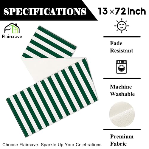 Wizard Table Runner 13x72 Inch Green White Magic School Home Party Decor - Variation of Green-White