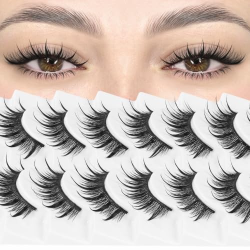 Losha Spiky False Eyelashes Wet Look Manga Lashes - 10P Wet01