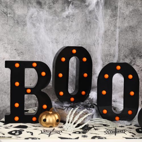 Halloween Decorations-3 Marquee Light up Letters "BOO" Decorative Sign