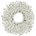 Spring Wreath for Front Door - 26 Inch Artificial Forsythia, All Season Outdoor Decor - White-R