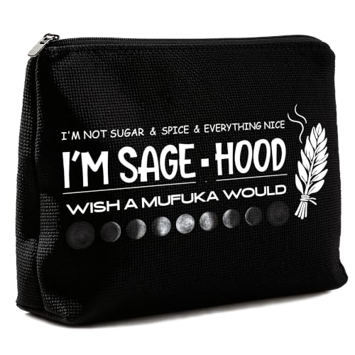 Black Goth Makeup Bag - Witchy Astrology Moon Bag for Halloween & Gift