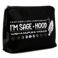Black Goth Makeup Bag - Witchy Astrology Moon Bag for Halloween & Gift
