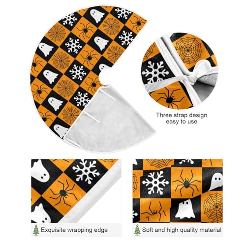 Halloween Ghost Snowflake Spider Web Christmas Tree Skirt Large - A0021