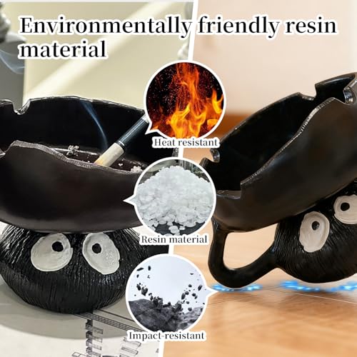 Big Cartoon Resin Ashtray - Soot Sprite Holder for Tealight, Jewelry, Keys, Home Decor