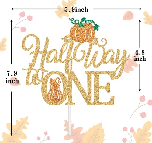 Half Year Pumpkin Cake Topper for Baby Shower & Birthday - Fall Decorations