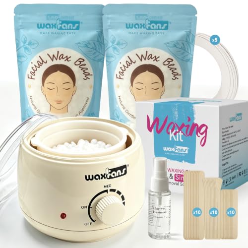 Waxfans White Waxing Kit with Mini Warmer for Face & Body - Cream White Variation