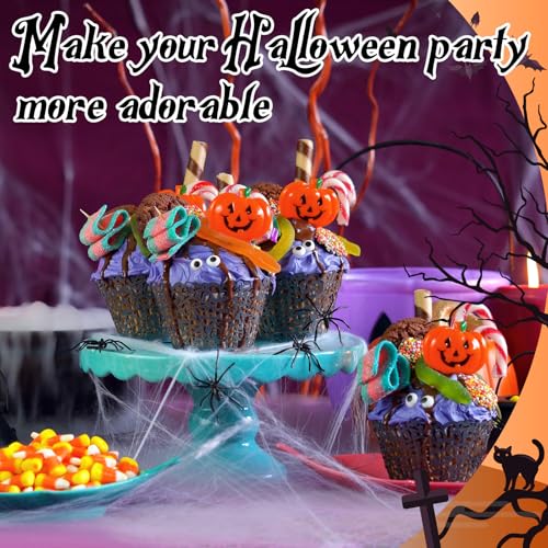 Halloween Plastic Tablecloth Set - 24 Pcs Black and Orange Disposable Cover
