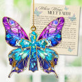 Butterfly Religious Ornament - Handmade Christian Cross Decoration, Christmas Gift - Variation 04