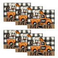 Halloween Bat Ghost Placemat Set - 12x18 Inch Spooky Table Mats for Dining & Party, 6 Pcs