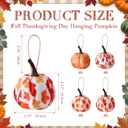 18-Piece Fall Pumpkin Hanging Ornaments for Thanksgiving Home Decor