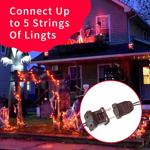 Orange Christmas Mini String Lights Brown Wire 300L Indoor Outdoor Decor Variation