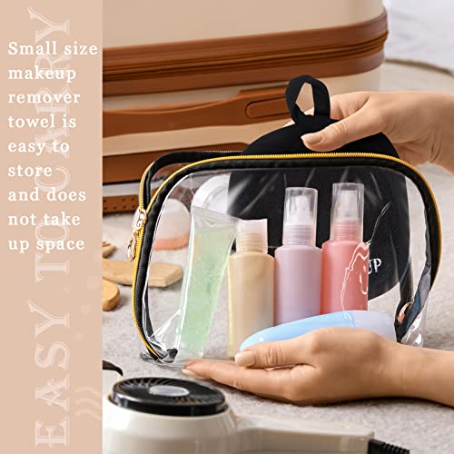 Reusable Makeup Remover Cloths Set - 48 Black Microfiber Face Towels, 5x5 Inches, Gentle & Washable