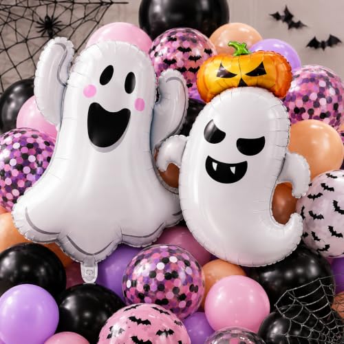 Halloween Balloon Arch Kit with Ghost, Bat & Pumpkin Balloons - 154Pcs Decoration Set