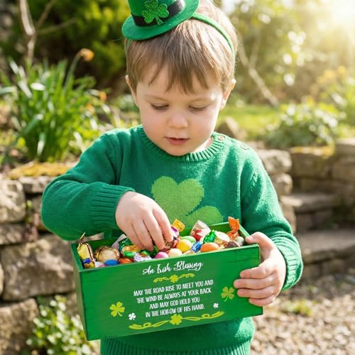 Wooden Shamrock Candy Bowl for St. Patrick's Day Irish Celebration