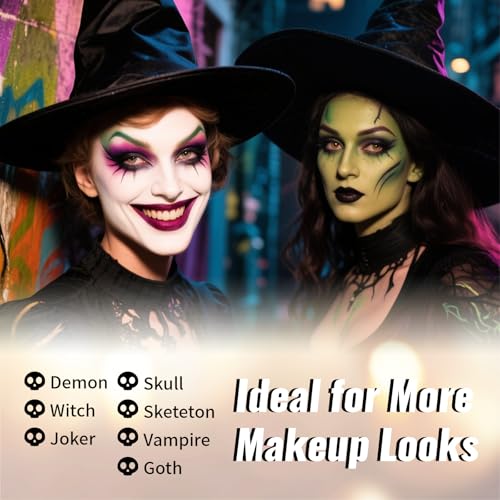 Oil Based Face & Body Paint Stick for Halloween Cosplay - White - Full Coverage, Smudge-Proof