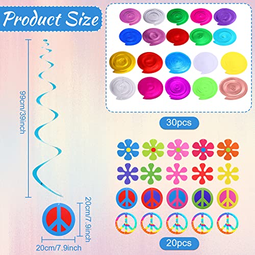 Halloween Tie Dye Hippie Party Decorations Set - Peace Sign & Festival Backdrop