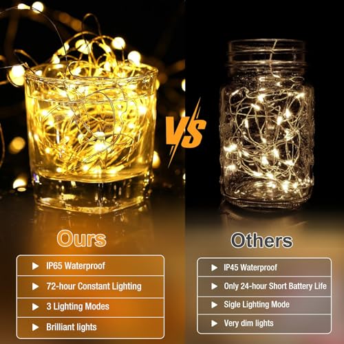 50 Pack Battery-Operated Fairy Lights - Warm White 7ft 20 LED String Lights with 3 Modes Waterproof for Crafts & Decorations Variation of THIS listing