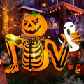 5FT Outdoor Inflatable Pumpkin Skeleton Halloween Decoration with LED Lights