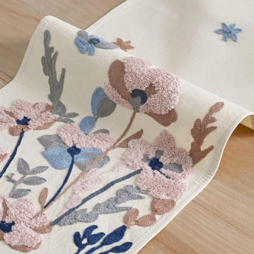 3D Chain Embroidery Table Runner 13x72 Inch - Durable Home Decor