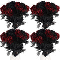 Artificial Dahlia Flowers Set 30 Pcs Gothic Black and Burgundy Decor