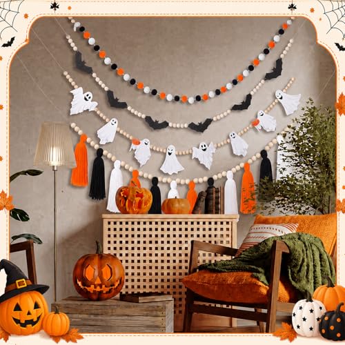 Halloween Banner Ghost Bat Tassel Garland - 6.6 ft Halloween Decoration - Variation of THIS listing