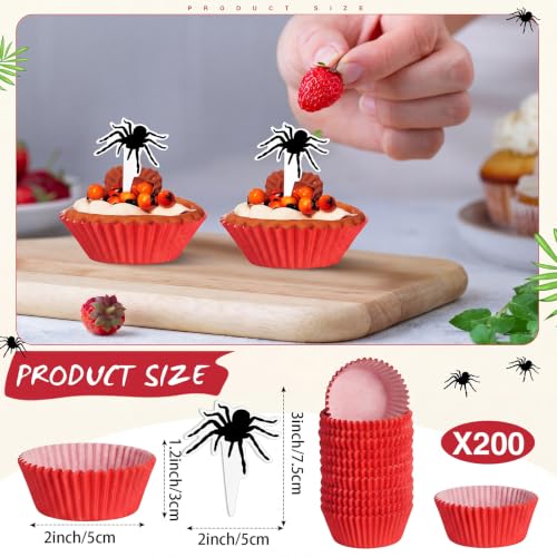 Vesici Spider Web Cupcake Liners and Toppers Set - Halloween Baking Supplies