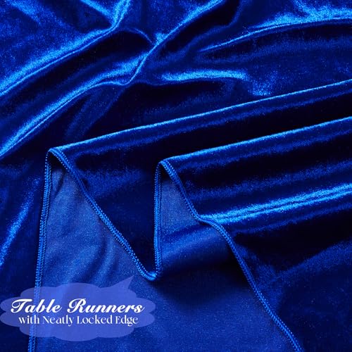 Velvet Table Runner 20x120 Inch - Royal Blue Elegant Dining Décor