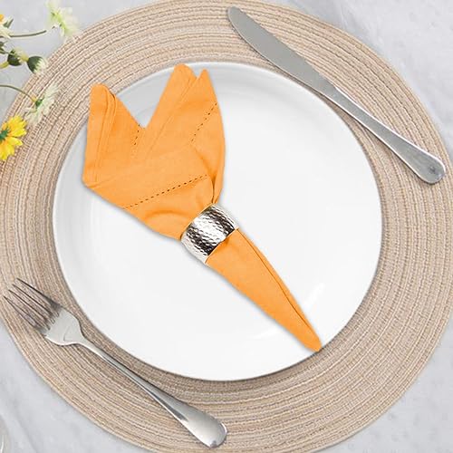 Yellow Hemstitched Cloth Dinner Napkins Set of 1 - 18x18 Inch Reusable Cotton