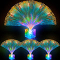 Mini Fiber Optic Lamp Set - 4 Clear 16-Inch Glow Party Favors with Color-Changing Lights