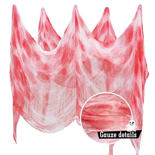 Halloween Red Creepy Cloth 200x80 Inches Spooky Fabric for Indoor Outdoor Decorations