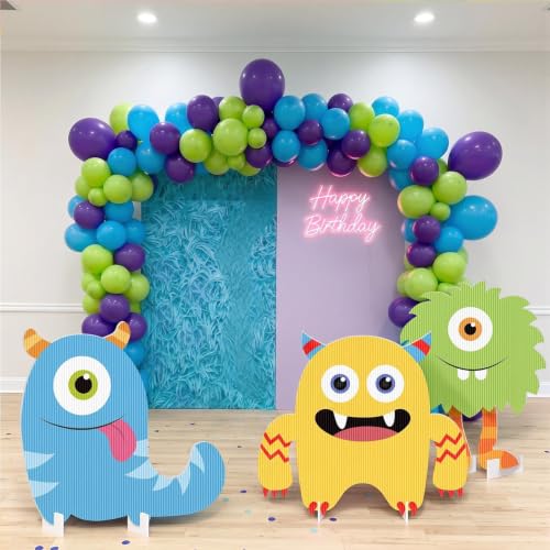 Monster Party Door Decorations Set - Photo Booth & Event Decor, 3-Piece