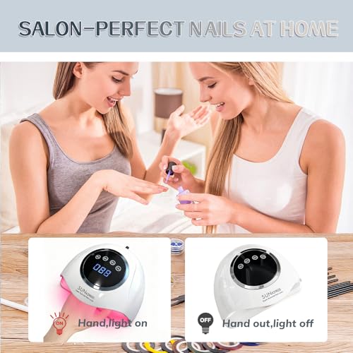 Professional UV LED Nail Lamp 500W with 90 LEDs, Smart Sensor & 4 Timers