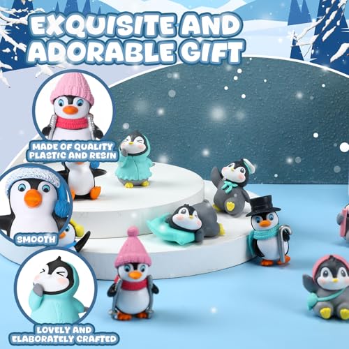 Mini Penguin Cake Toppers - 50pcs Arctic Animal Figurines for Cakes & Party Decor
