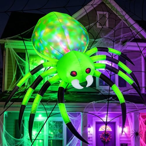 12FT Inflatable Halloween Spider with LED Lights Outdoor Yard Decoration