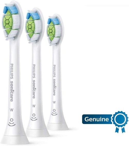 Philips Sonicare W DiamondClean - Genuine Electric Toothbrush Replacement Heads | White, 3 Pack, HX6063/65