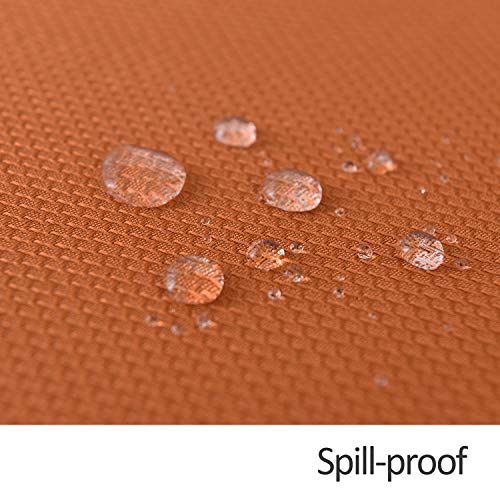 70x52 Inch Waterproof Textured Tablecloth - Rust, Spillproof & Wrinkle-Free