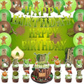Green Monster Birthday Party Decorations Kit with Cake Toppers Banner Balloons Backdrop - 42 Pieces