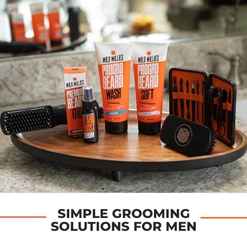 Wild Willies Beard Care Kit, Biotin Fortified Shampoo and Conditioner with Caffeine, Two 4-Oz Bottles, Promotes Healthy Beard Growth