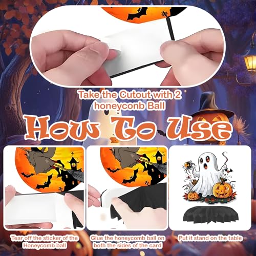 Halloween Honeycomb Centerpieces 9-Pack - Spooky Party Decor, Festive Table Decorations