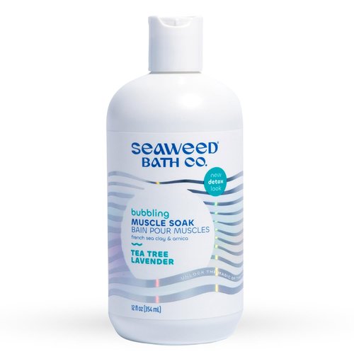 Seaweed Bath Co. Bubbling Muscle Soak - Tea Tree Lavender Scent, 12 Oz | Sustainably Harvested Seaweed & French Sea Clay