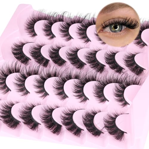 Fox Eye Mink Lashes - Wispy 14 Pairs, Natural Cat Eye False Eyelashes - Variation 3