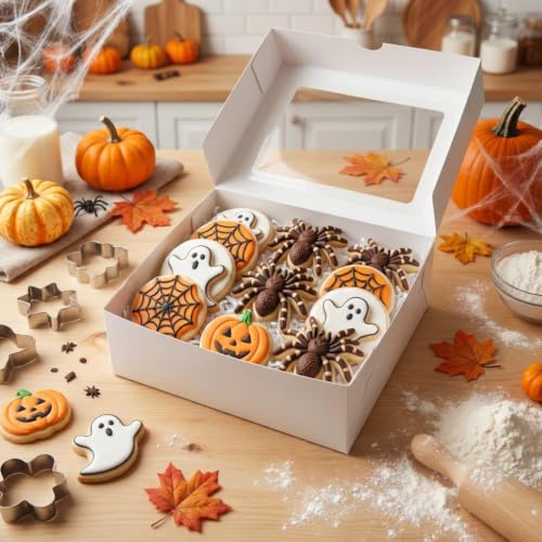 Halloween Silicone Fondant Mold Set of 6 with Spider Web Bat Crow Design - Style E