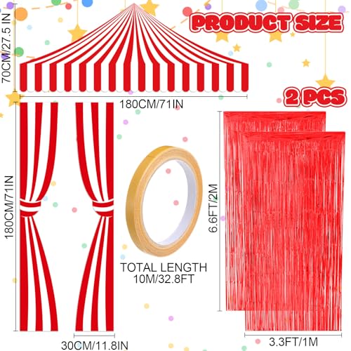 Red Circus Tent Decoration Set for Carnival Party - 5 Pieces