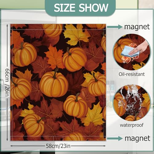 Thanksgiving Pumpkins Dishwasher Cover - Magnetic Refrigerator Decor, 23x26 Inch