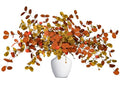 Autumn Orange 8 Pcs Fall Eucalyptus Stems with Pumpkins - Fall Home Decor