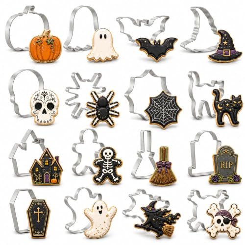 Halloween Cookie Cutters Set 16 Pieces Shapes - Style4