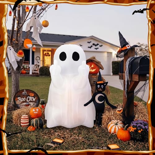 Cheeky Ghost Inflatable Halloween Yard Decoration with LED Lights - 5 FT Outdoor Ghost, Funny Halloween Decor